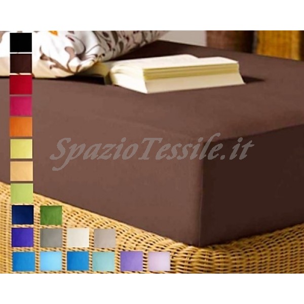 Cotone Singolo 90 x 210 cm Bianco Bed-Fashion Lenzuolo con Angoli 
