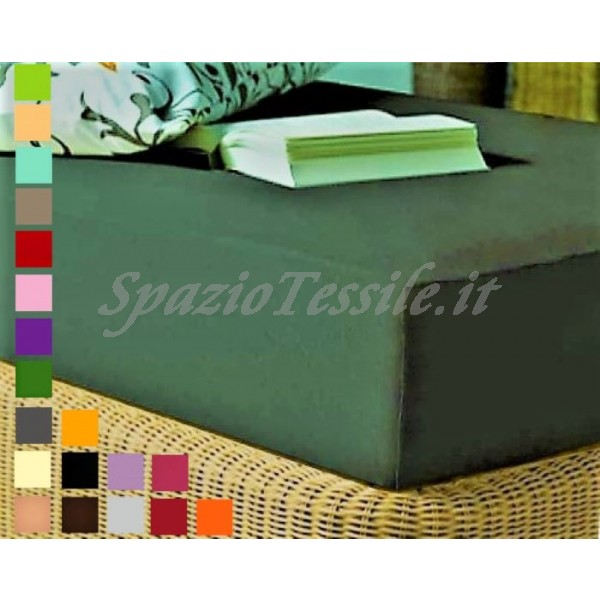 Lenzuolo Sotto Con Angoli Matrimoniale 160x200 Colore Verde Salvia