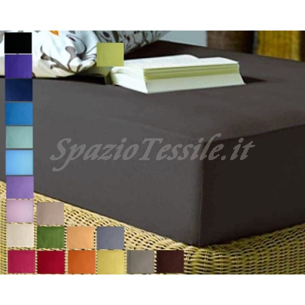 Lenzuolo Sotto Con Angoli 120x200+ H 252 cm Piazza e Mezza o  Federe 100% Cotone 