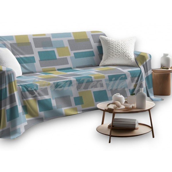 Copritutto 100% Cotone Square Azzurro