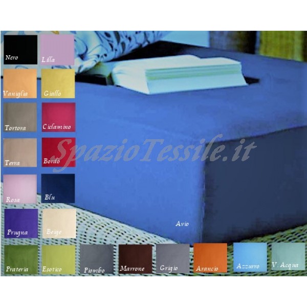 Lenzuolo Sotto Con Angoli 190x215+ H 25 cm Matrimoniale Federe 100% Cotone  24 Colori