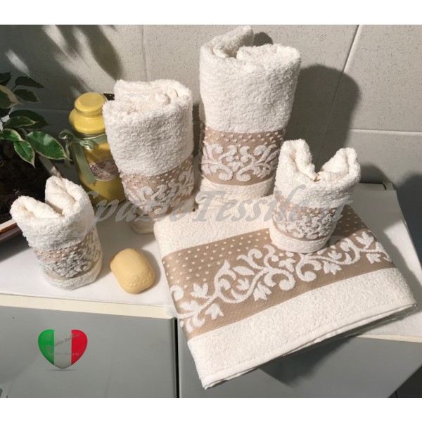 Set Spugne Bagno Corinto Panna