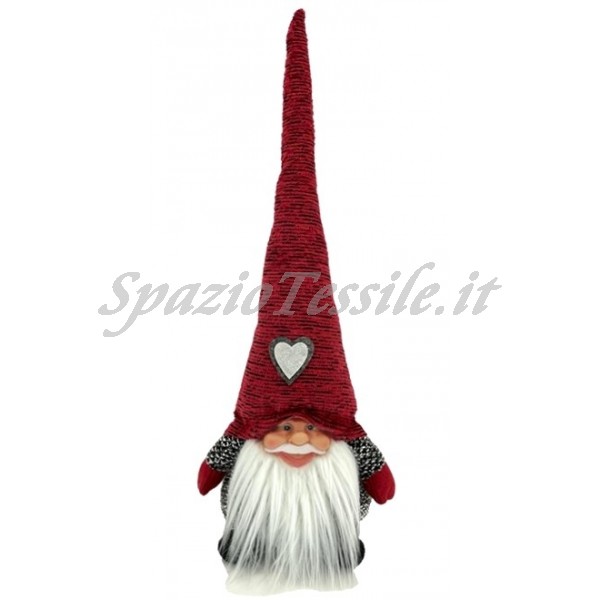 BABBO BABBINO GNOMO ROSSO NATALE altezza 45cm