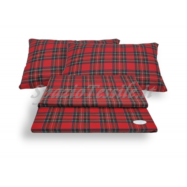completo lenzuola scozia rosso