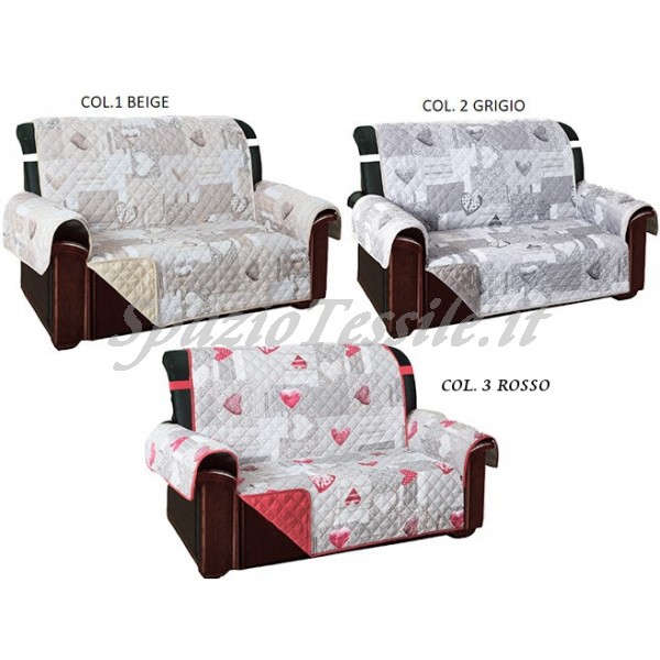 Copridivano Trapuntato Con Braccioli Shabby