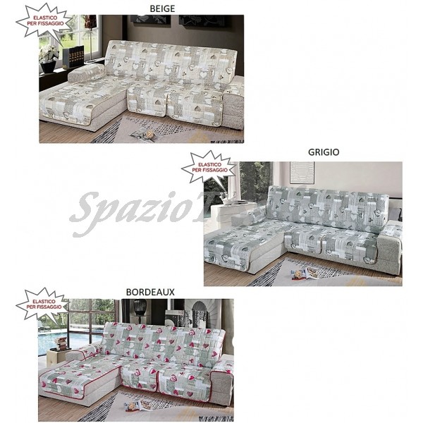 Copridivano con penisola Shabby 3/4 posti