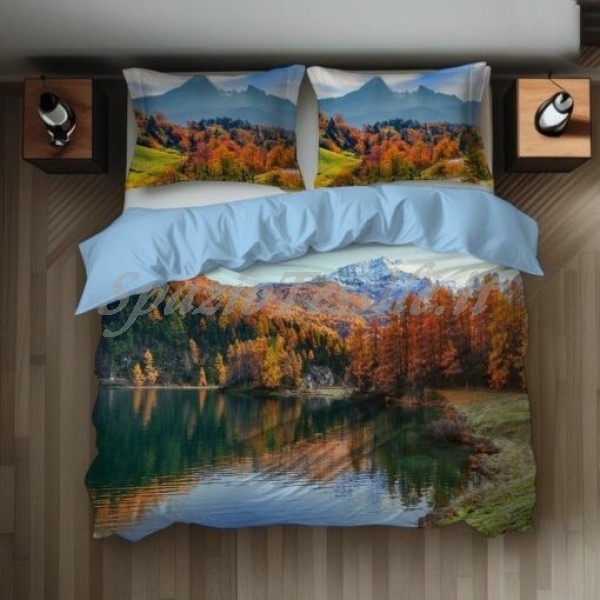 Copripiumino stampa digitale 100% Cotone Lago Di Montagna