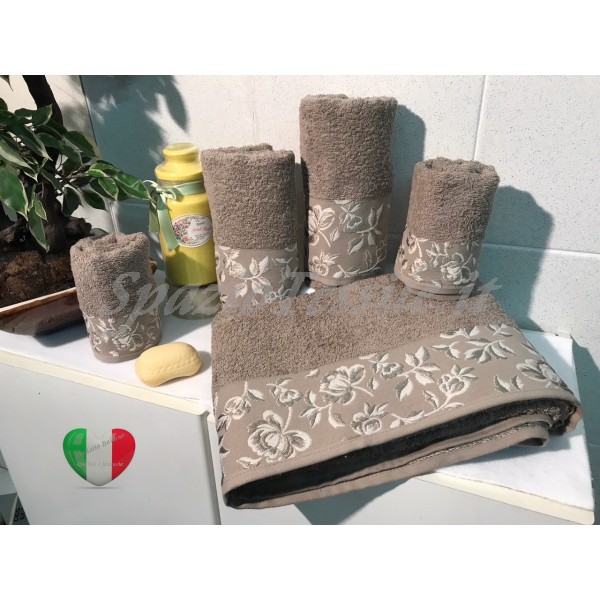 Set Spugne Bagno Roseto Marrone