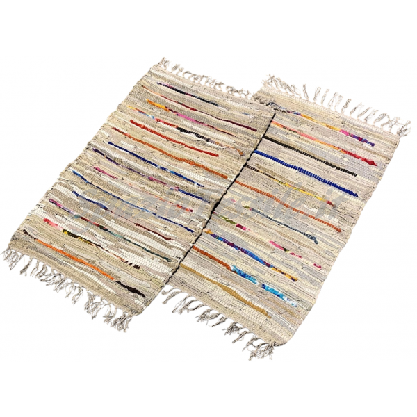 Tappeto pezzotto pelle cotone con frange