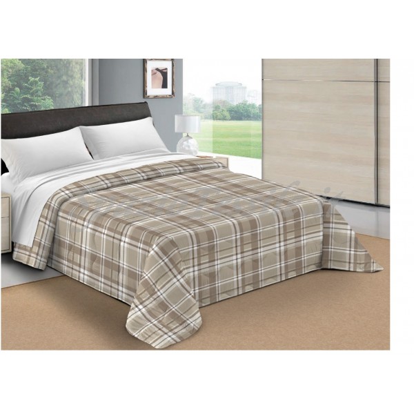 Trapunta Microfibra Tartan Beige