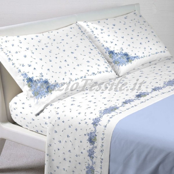 Completo Lenzuola Dis. Viola Azzurro