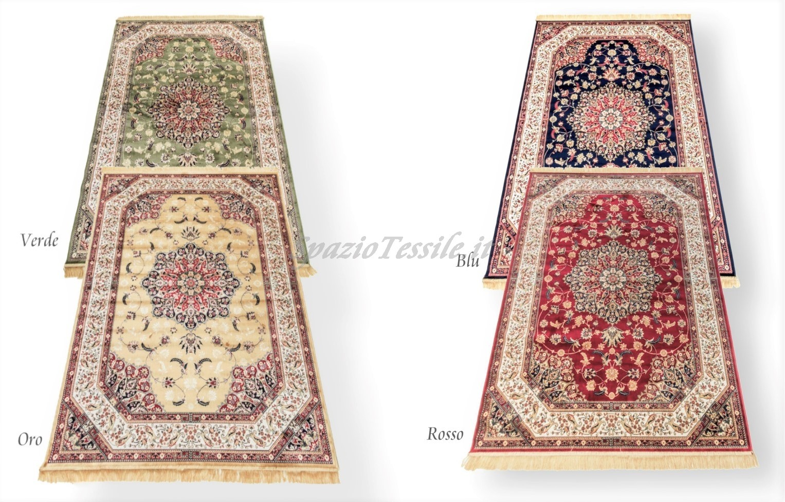 Tappeto Classico Orientale Effetto Seta Con Frange