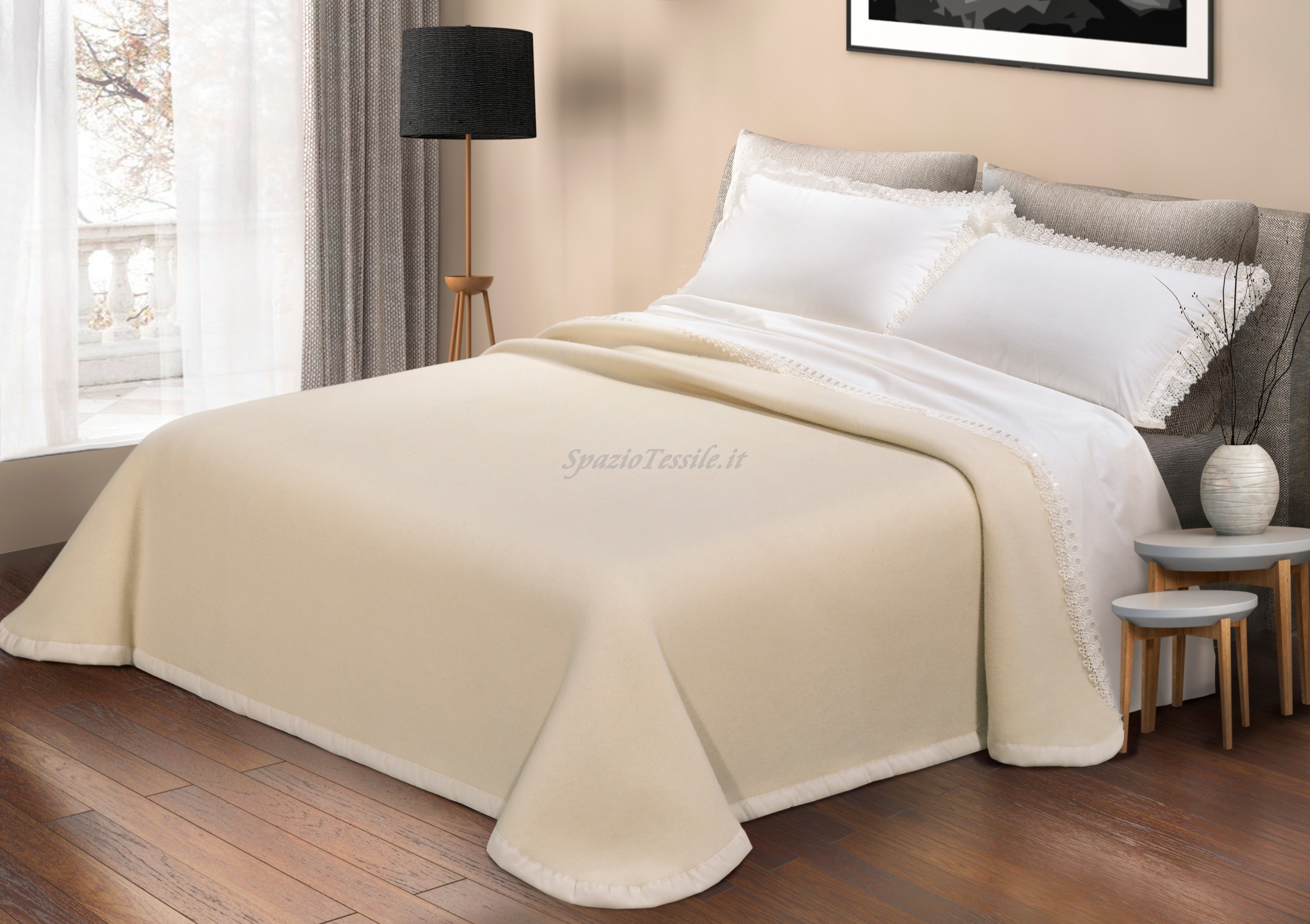 Coperta matrimoniale invernale 100 lana Spazio Tessile