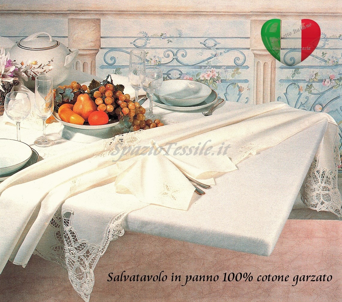 Copritavolo Mollettone Tavolo Bianco In Cotone Quadrato