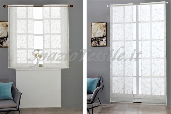 SpazioTessile Tende Tendine Sue Larga 60 x H150 o H240 cm o Tendone 140x290 Cucina Sala Camera Bianco, Set 2 Tendine 60x150 Cm 