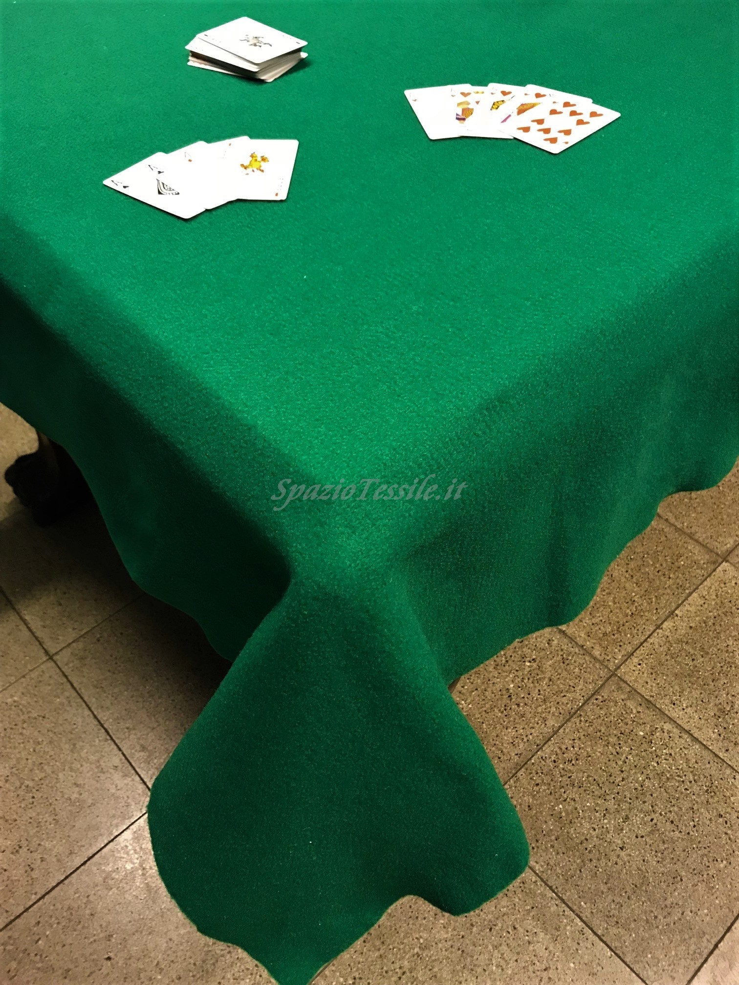 Bettinelli srl Copritavolo Rotondo Mollettone con Elastico Panno Tavolo Poker Verde cm 140 