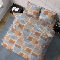 Paure Copripiumino Flanella Square Arancio