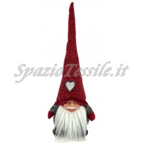 BABBO BABBINO GNOMO ROSSO NATALE altezza 45cm