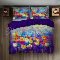 Parure Copripiumino Digitale Garden Viola