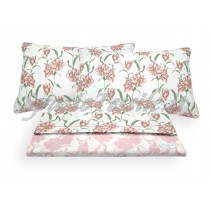 Completo Lenzuola Flanella Magnolia Rosa