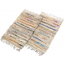 Tappeto pezzotto pelle cotone con frange