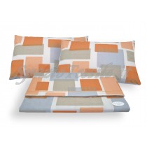 Completo Lenzuola Flanella Square Arancio
