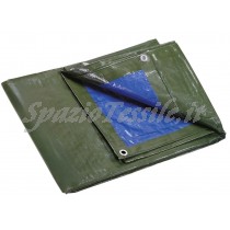 TELONE COPRI TUTTO - TELO IMPERMEABILE PVC OCCHIELLATO DUBLEFACE VERDE BLU