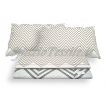 Completo lenzuola zig zag beige