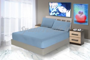 Lenzuolo sotto con angoli 100% Cotone Azzurro