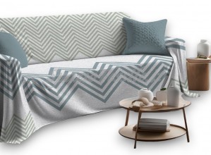 Copritutto 100% Cotone Zig Zag Verde