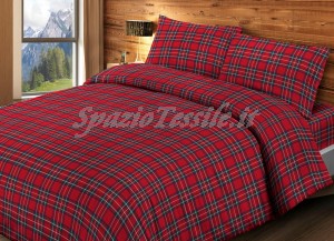 completo lenzuola scozia rosso