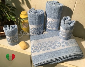 Set Spugne Bagno Corinto Azzurro