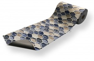Tappeto Gommato Multiuso decò blu