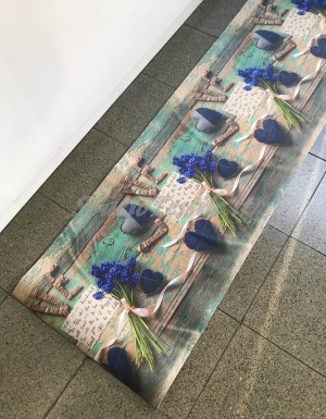 Tappeto cucina gommato multiuso 3D cuori jeans love