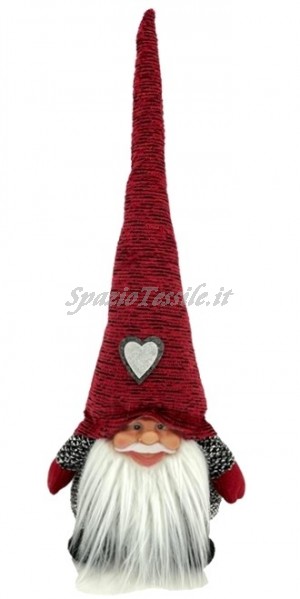 BABBO BABBINO GNOMO ROSSO NATALE altezza 45cm