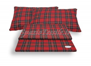 completo lenzuola scozia rosso