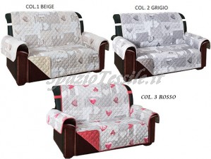 Copridivano Trapuntato Con Braccioli Shabby