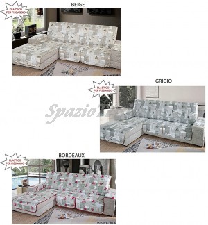 Copridivano con penisola Shabby 3/4 posti