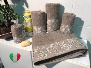 Set Spugne Bagno Roseto Marrone