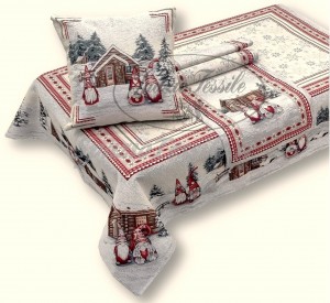 tovaglia runner Natale Lurex Gnomi