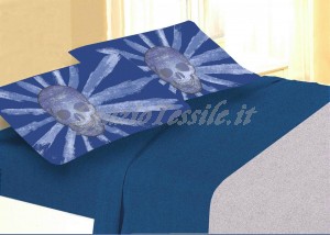 Completo Lenzuola Teschi Blu