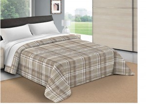 Trapunta Microfibra Tartan Beige