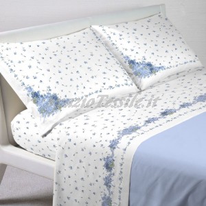 Completo Lenzuola Dis. Viola Azzurro