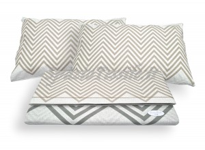 Completo lenzuola zig zag beige