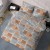 Parure Copripiumino Sacco o Federe Flanella Square Arancio o Azzurro 100% Cotone Invernale
