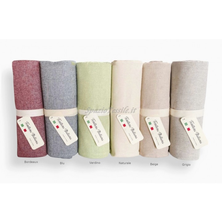 SpazioTessile Telo Arredo Divano Arredatutto Copritutto Copriletto Melange Robusto Panama 6 Colori Cotone Lu