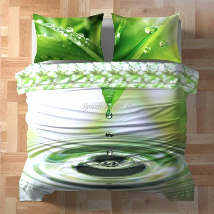 Set Lenzuolo/Copriletto Digitali Natura Zen Con Federe 100% Cotone