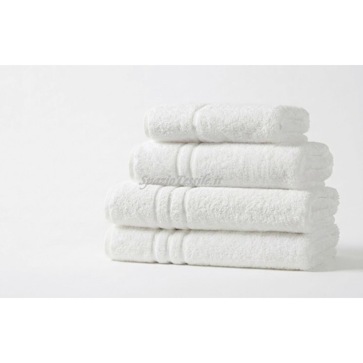 Asciugamani Spugna Bianchi 100% Cotone 400 Grammi MQ Telo Doccia Viso Ospite