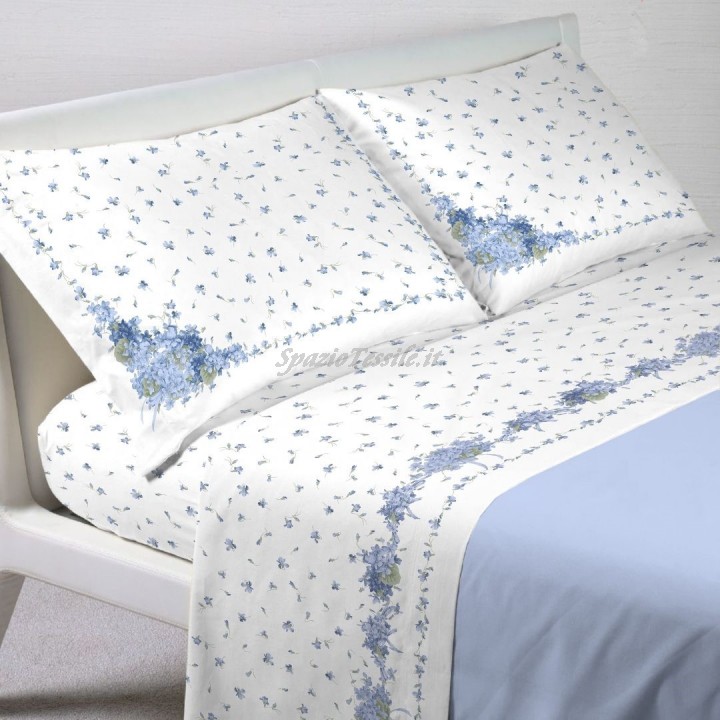 Completo Lenzuola o federe Tessuto 100% Cotone Stampato Disegno Viola