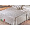 Copriletto broccato bordo pizzo bianco